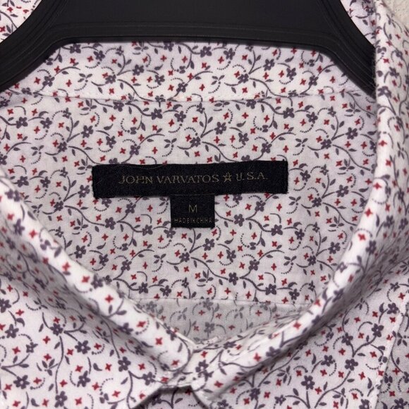John Varvatos U.S.A. Mens White Floral Long Sleeve Button-Down Size Shirt M - Picture 5 of 7